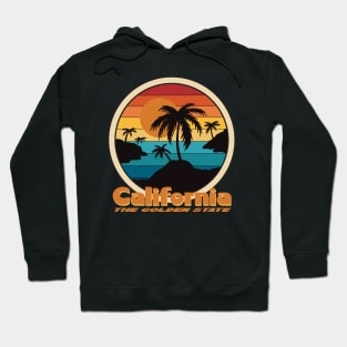 California The Golden State - Sunset Palms Hoodie